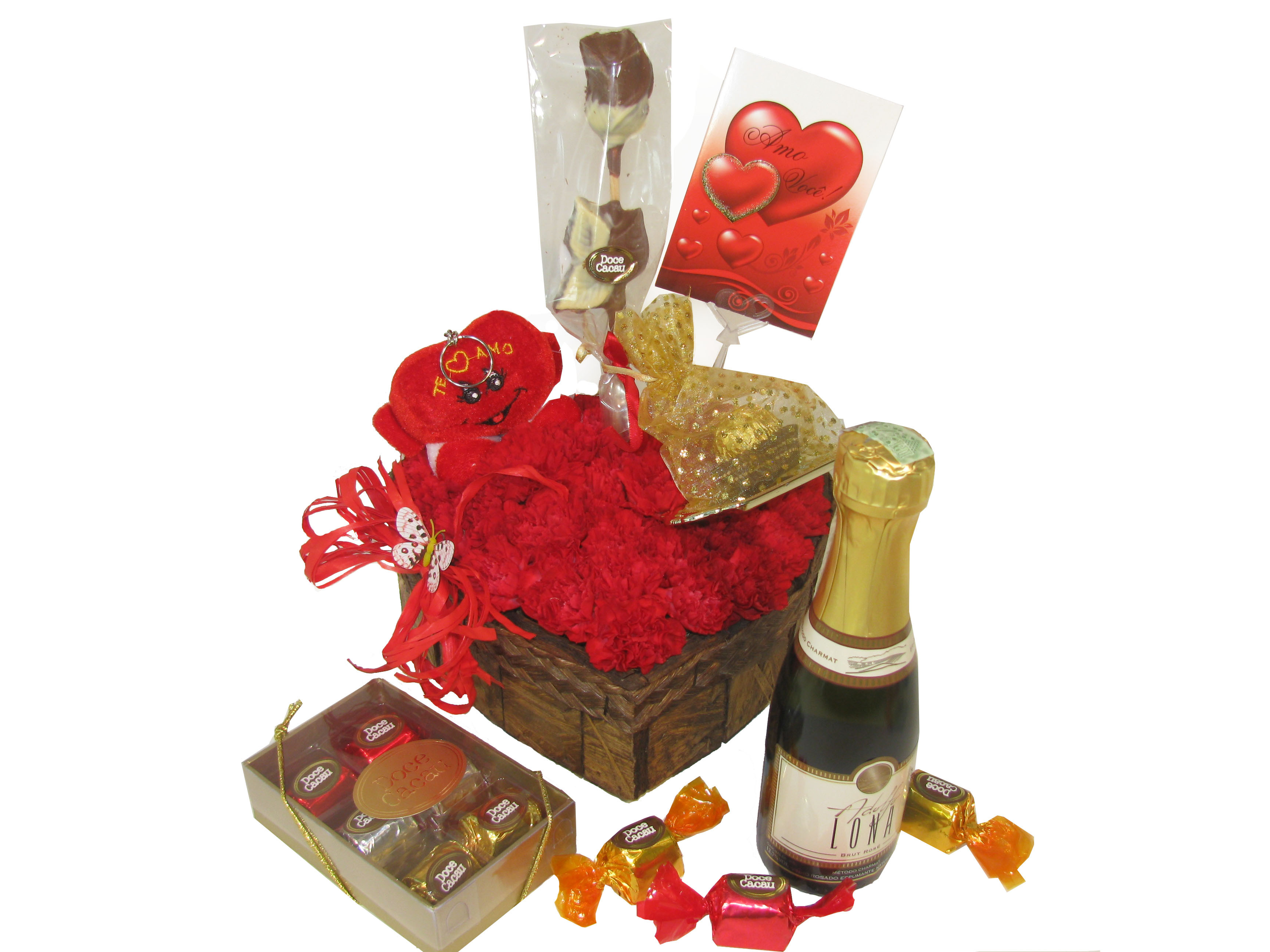 Coração cravos vermelho completo