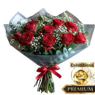 Buquê de Rosas Colombianas Vermelhas c/12