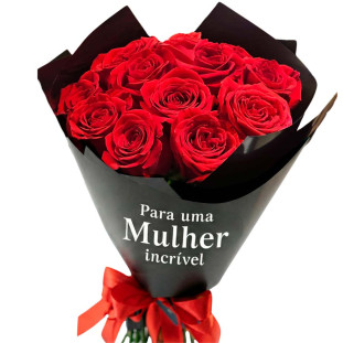 Buquê Rubi - Dia da Mulher -  Buquê de rosas vermelhas
