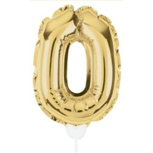 balão dourado formato número zero