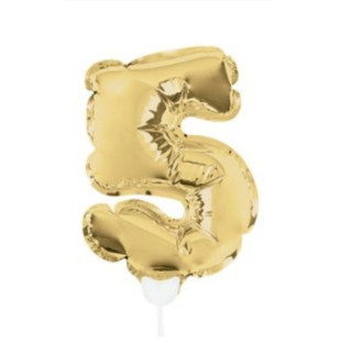 balão dourado formato número quinto