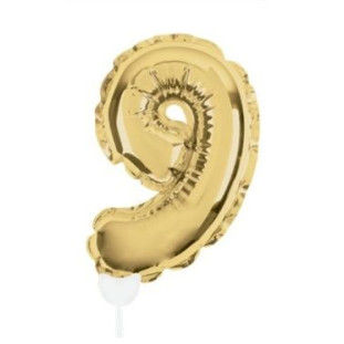 balão dourado formato número nove