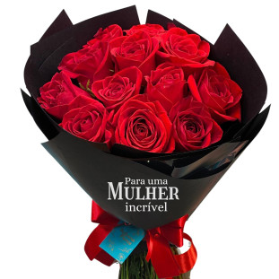 Buquê Rubi - Dia da Mulher -  Buquê de rosas vermelhas