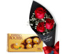 rosas vermelhas com ferrero rocher especial dia da mulher