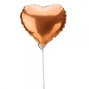 balão metalizado rose gold em formato de coração 