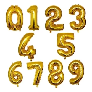 Balão metalizado dourado números - Complemento