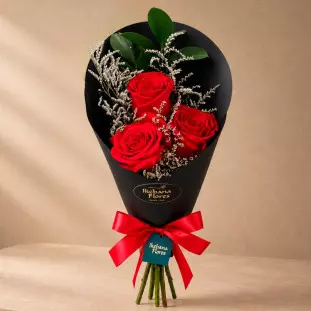 Buquê 3 Rosas Vermelhas