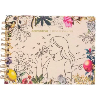 Livro de colorir Dani Fernandes e Animativa com capa ilustrada e 48 folhas