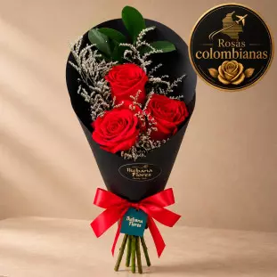 Buquê 3 Rosas Vermelhas