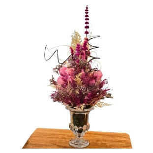 arranjo de flores secas elegância em vidro no vaso de vidro