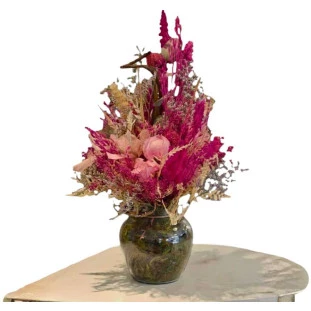 arranjo de flores secas encantado natural rosada em vaso de vidro ikebana flores
