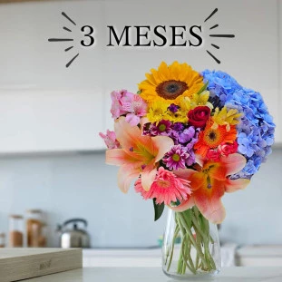 vaso de flores grandes com várias flores
