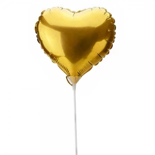 balão metalizado dourado em formato de coração 