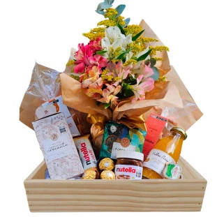 Cesta de café da manhã de Astromélias