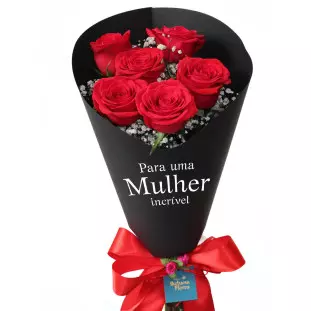 Cone 6 rosas Importadas - Dia Da Mulher