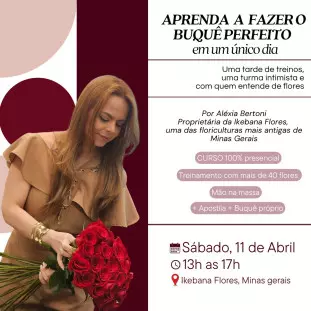 Curso de Buquê de flores para Iniciantes - Curso de Flores em BH