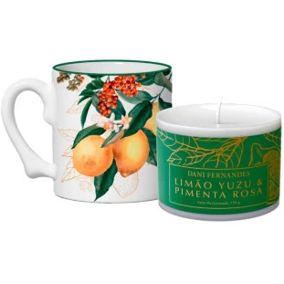 Kit Caneca e Vela Masterchef Limão Yuzu e Pimenta Rosa Dani Fernandes