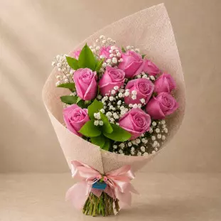 Buquê 12 Rosas lilás