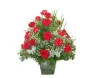Aparador de rosas vermelhas para buffet.