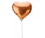 balão metalizado rose gold em formato de coração 