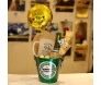 Balde Heineken estilizado com cerveja, caneca personalizada, balão de Feliz Dia dos Pais e snacks, ideal para presentear.