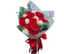 Buquê de 18 rosas vermelhas e brancas