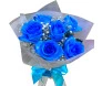buque de 6 rosas azuis