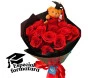 buquê de 12 rosas vermelhas com ursinho de formatura ikebana flores