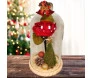 rosa vermelha estilo bela e a fera na cúpula com adereços de natal