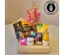 cesta de madeira com produtos sem glúten