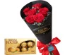rosas vermelhas com ferrero rocher