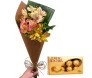 cone astromélia + chocolate fererro rocher