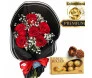 rosas vermelhas com ferrero rocher
