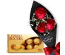 rosas vermelhas com ferrero rocher especial dia da mulher