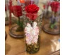 imagem da sagrada família feita a mão com rosa vermelha de durabilidade estendida