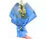 Mini orquídea phalaenopsis branca em caixa azul com laço e papel azul, inspirada no vestido de Grace Kelly, presente elegante com entrega em Belo Horizonte.