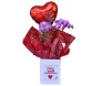 Mini orquídea rosa com balão em caixa branca personalizada para o Dia dos Namorados da Ikebana Flores