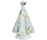 Imagem Nossa Senhora Aparecida 25cm em gesso com flores azul claro e laranja