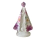 Imagem de Nossa Senhora Aparecida 20cm com manto floral lilás e pink