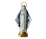 Imagem de Nossa Senhora das Graças com manto floral azul e resplendor dourado – 23cm