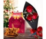 panetone de brigadeiro e buquê de rosas ikebana flores e