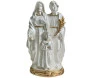 Imagem Sagrada Família 27cm em gesso branco pérola com detalhes dourados