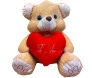urso de pelucia com coração vermelho