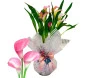 Vaso de callas rosas elegantes