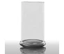 Vaso de vidro cilíndrico alto Hawai com base sólida para arranjos florais.